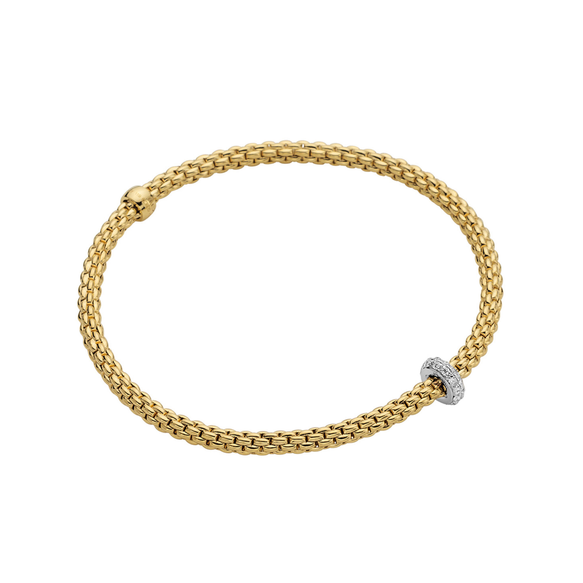 Prima Yellow Gold Bracelet with Diamonds | Fope